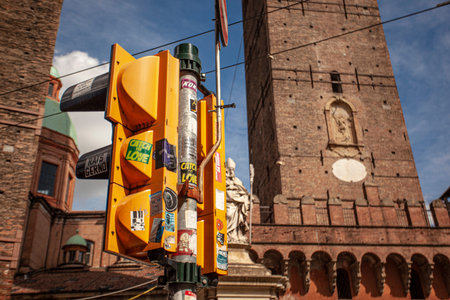 BOLOGNA, ITALY 17 JUNE 2020: Asinelli tower in Bologna, Italy