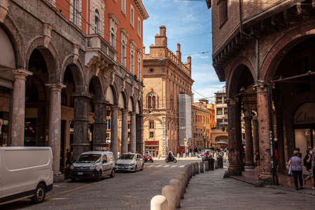 BOLOGNA, ITALY 17 JUNE 2020: Historic building in Bologna a famous Italian cityのeditorial素材