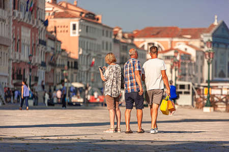 VENICE, ITALY 2 JULY 2020: Tourists walking in Saint Mark square in Veniceのeditorial素材