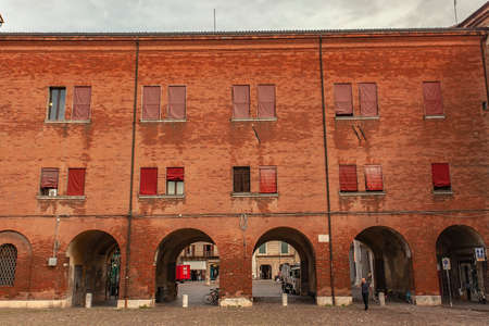 FERRARA, ITALY 29 JULY 2020: Medieval castle of Ferrara the historical Italian cityのeditorial素材