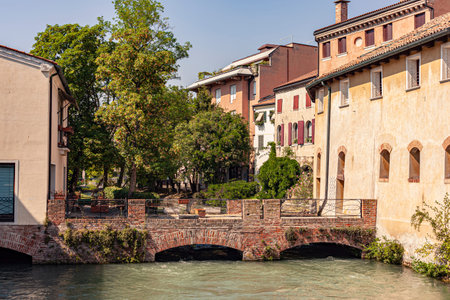 Buranelli canal view in Treviso in Italy in a sunny day
