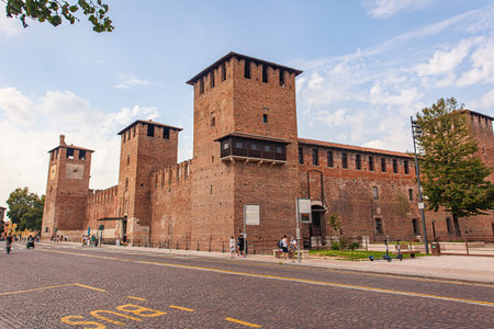View of Castelvecchio in Verona in Italy