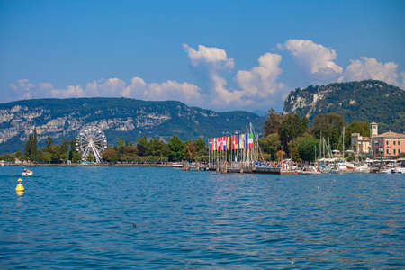 View of Garda lake in Italy from Bardolino during summerの写真素材