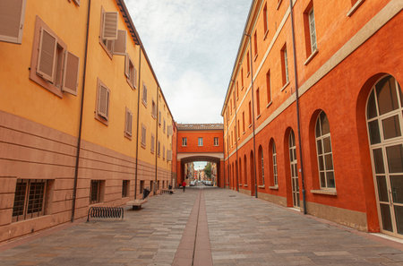 Street of the Tobacco Factory in Modena, Italy. In english Street of the Tobacco Factory in Modena,...