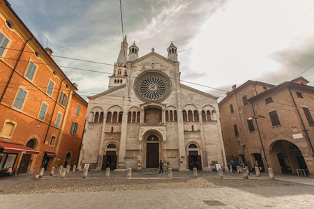MODENA, ITALY 1 OCTOBER 2020: Modena's cathedral in the historiacl city centerのeditorial素材