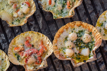 Scallops Grilled cooking 7の写真素材