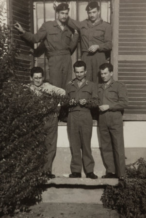 ROME, ITALY MARCH 1951: Boys during military training in the 50sのeditorial素材