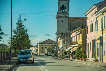 Street View of a small town in Italyのeditorial素材