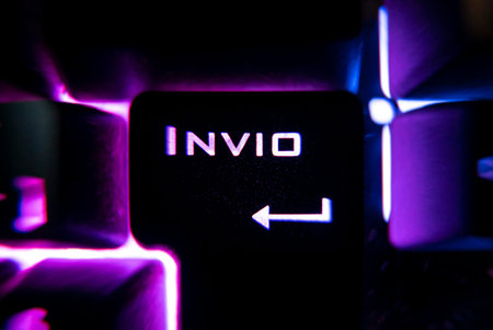 Gaming Backlit keyboard detail in the dark, macro shot