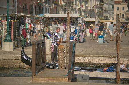 VENICE, ITALY 21 JULY 2021: Venice travel detail street viewのeditorial素材