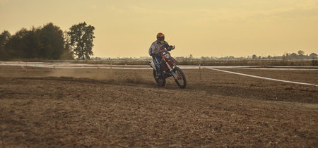 ROVIGO, ITALY 21 JULY 2021: Motocross race detailのeditorial素材