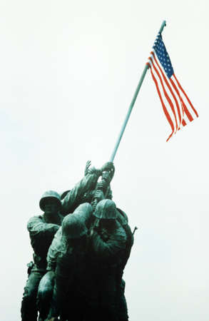 ARLINGTON, UNITED STATES MAY 1970: Marine Corps War Memorial in the 70'sのeditorial素材