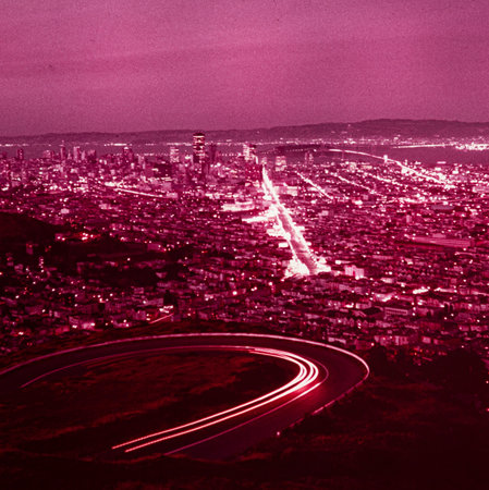 SAN FRANCISCO, UNITED STATES MAY 1970: From twin Peaks at night in 70'sのeditorial素材