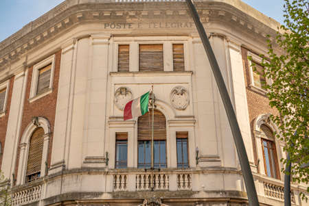 Historical building in Italian city of Rovigo during a sunny dayの写真素材