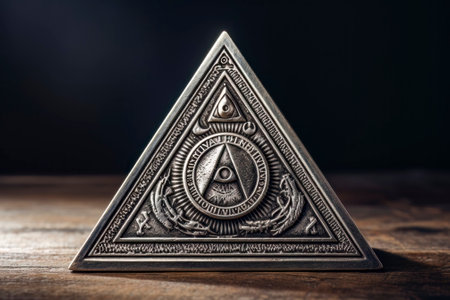 A captivating photo showcasing the Masonic symbol of the Providence Eye, representing wisdom and enlightenment.の写真素材