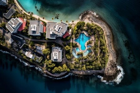 Drone capture of Gold Coast, representing the joy and relaxation of holiday experiences.の素材