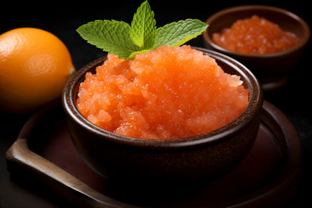 A delectable granita offering the perfect escape from the heat, epitomizing refreshing indulgence.の素材