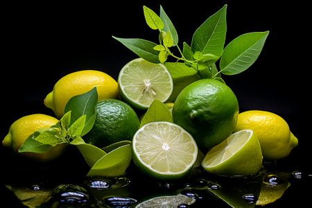 Close-up of a vibrant, fresh lime, a versatile ingredient in culinary creations.の素材