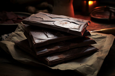 Mouthwatering chocolate cubes arranged in a delicious composition, perfect for chocolate loversの素材