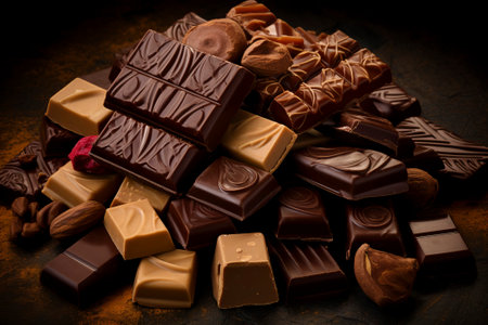 A captivating arrangement of delicious chocolates creating a delightful and tempting compositionの素材