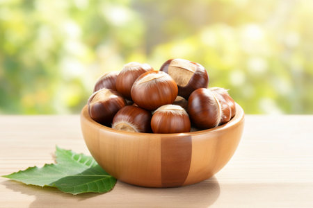 A mouthwatering composition of autumnal chestnuts, a true seasonal treatの素材