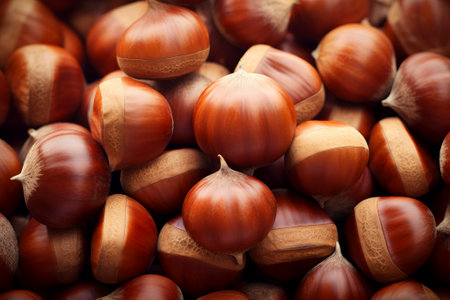 A mouthwatering composition of autumnal chestnuts, a true seasonal treatの素材