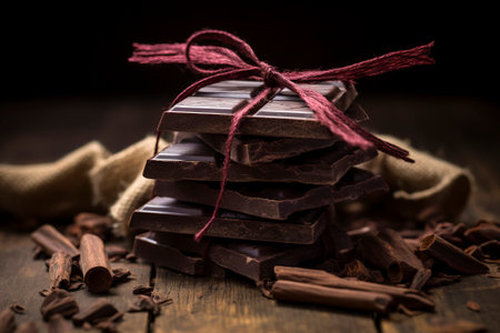 Mouthwatering chocolate cubes arranged in a delicious composition, perfect for chocolate loversの素材