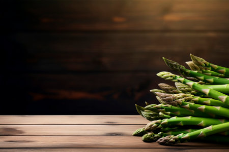 Vibrant bunch of asparagus with ample copy space for your culinary and food-themed projects.の素材