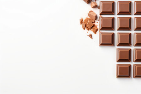 A tempting composition of assorted chocolates with ample copy space for your creative projects.の素材