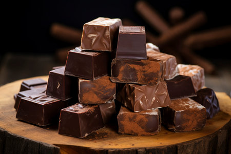 A captivating arrangement of delicious chocolates creating a delightful and tempting compositionの素材