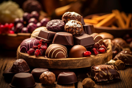 A captivating arrangement of delicious chocolates creating a delightful and tempting compositionの素材
