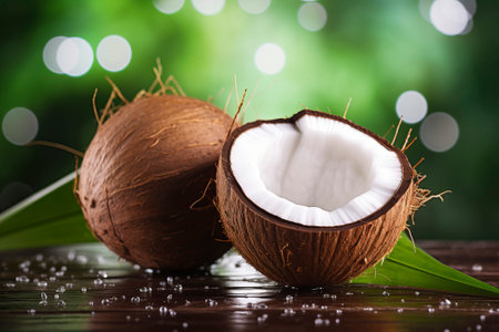 A delightful composition showing the freshness and versatility of coconut in culinary arts.の素材