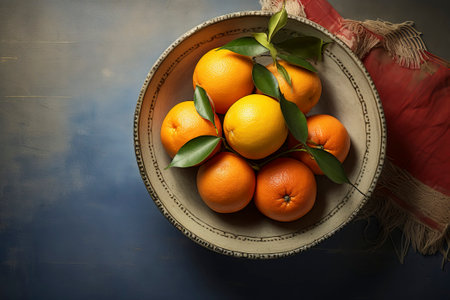 Top view of a vibrant citrus fruit composition, perfect for culinary and food-related designs.の素材