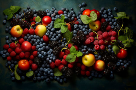 Diverse array of vibrant exotic fruits presented in a tantalizing composition.の素材