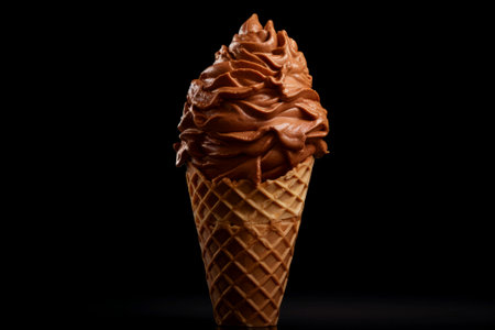 A tempting ice cream cone, perfectly captured, showcasing its creamy texture and flavour.の素材