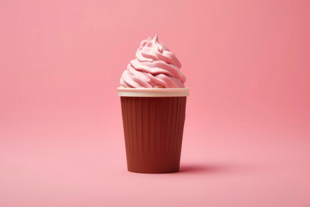 A tantalizing composition of ice cream in a cup, bursting with flavors and textures.の素材