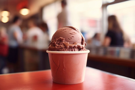 A tantalizing composition of ice cream in a cup, bursting with flavors and textures.の素材