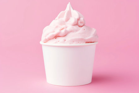A tantalizing composition of ice cream in a cup, bursting with flavors and textures.の素材