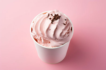 A tantalizing composition of ice cream in a cup, bursting with flavors and textures.の素材