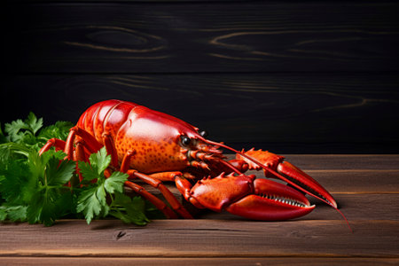 A succulent fresh lobster, showcased as a prime food ingredient for gourmet dishes.の素材