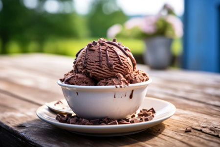 A tantalizing composition of ice cream in a cup, bursting with flavors and textures.の素材