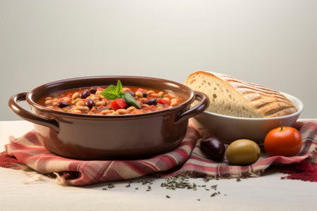 Assorted Mediterranean food ingredients elegantly presented on a clean white background.の素材