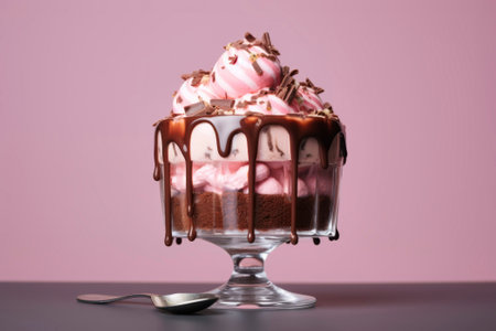 A tantalizing composition of ice cream in a cup, bursting with flavors and textures.の素材