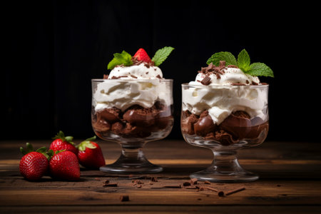 Exquisite mousse dessert meticulously decorated and bursting with flavour.の素材