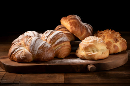 Delicious and visually appealing food composition featuring various sweet pastries.の素材