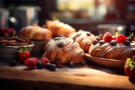 Delicious and visually appealing food composition featuring various sweet pastries.の素材