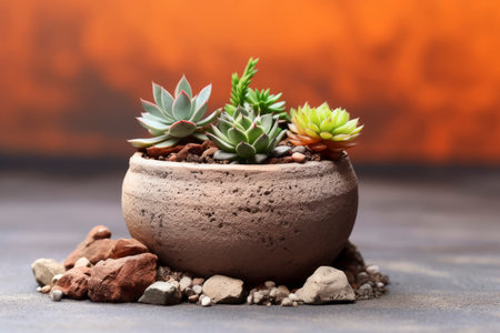 Close-up of an ornamental succulent plant showing intricate natural patterns.の素材