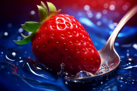 Vibrant fresh strawberries strawberries beautifully arranged in a delightful food composition.の素材