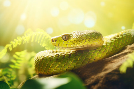 Stunning capture of a snake gracefully navigating its natural environment.の素材