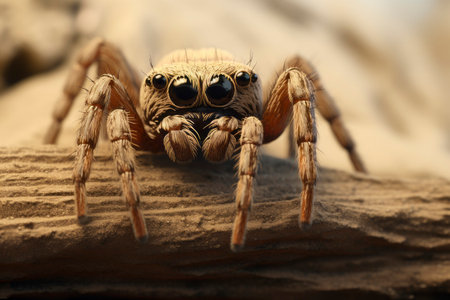 Ultra-detailed macro of a spider showing its complex anatomy and patterns.の素材